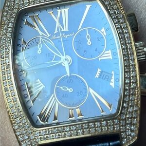 SWISS LEGEND Diamond Chronograph Gold Tone MOP Dial Women Watch